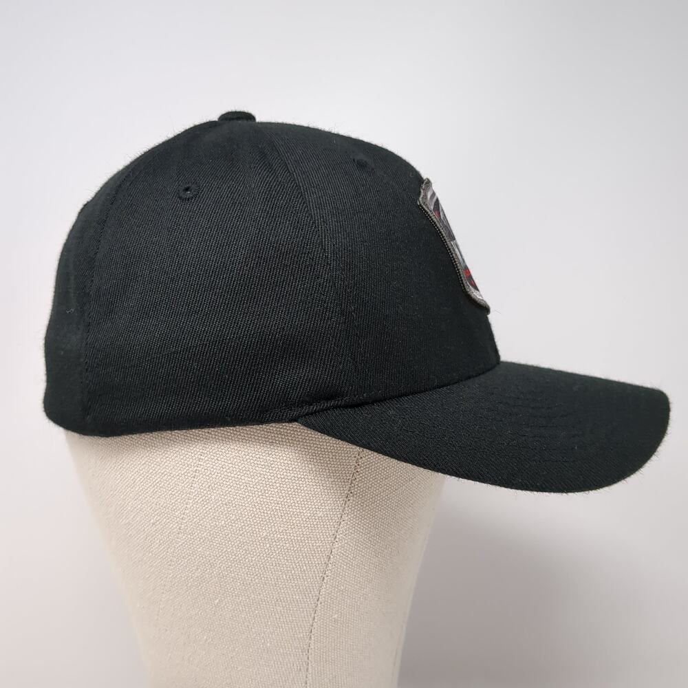 Walker Patch Fitted Baseball Cap Solid Black Medi… - image 5